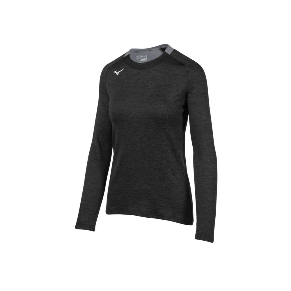 Blusa Mizuno Alpha Long Sleeve - Mulher - Pretas - WYCTQ4610